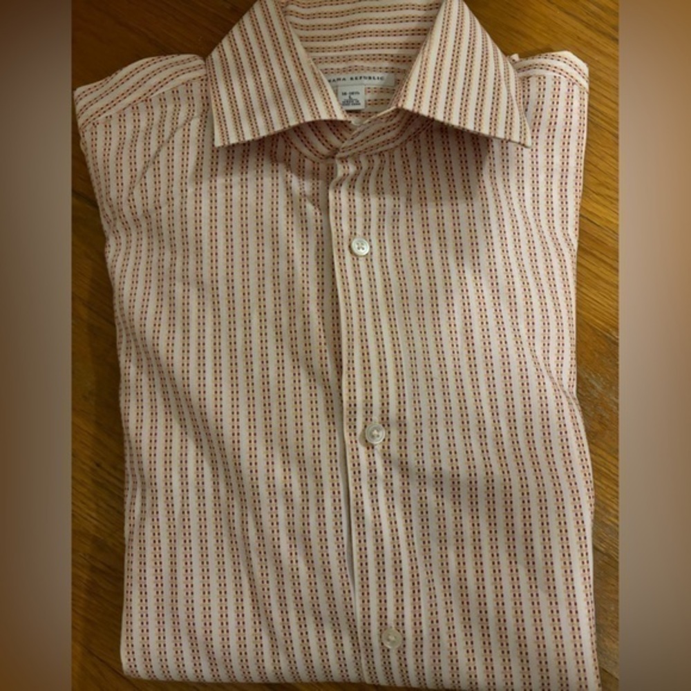 Banana Republic, pink, button-down collar, shirt, size large 16-16.5
